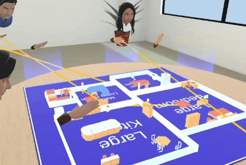 Users collaboratively constructing apartment